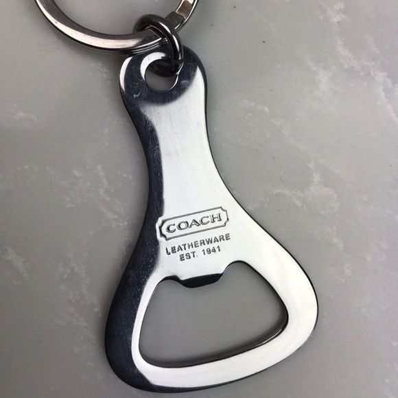 Coach Bottle Opener Stainless Steel Key Chain Ring - Picture 1 of 4
